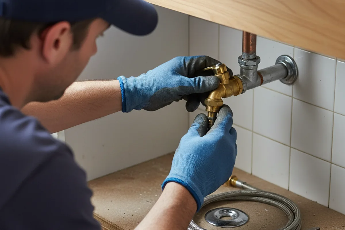 Shutoff valve and fitting work during Emergency Plumbing in Americus